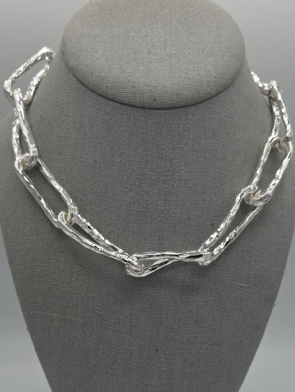 5 for $25! Rush by Denis & Charles Silver Tone Sculpted Link Necklace